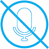 A microphone symbol marked off, demonstrating that we don’t listen.